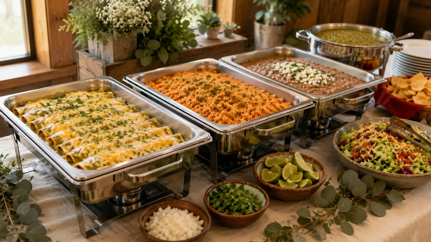 An elegant wedding catering buffet in Pueblo, CO