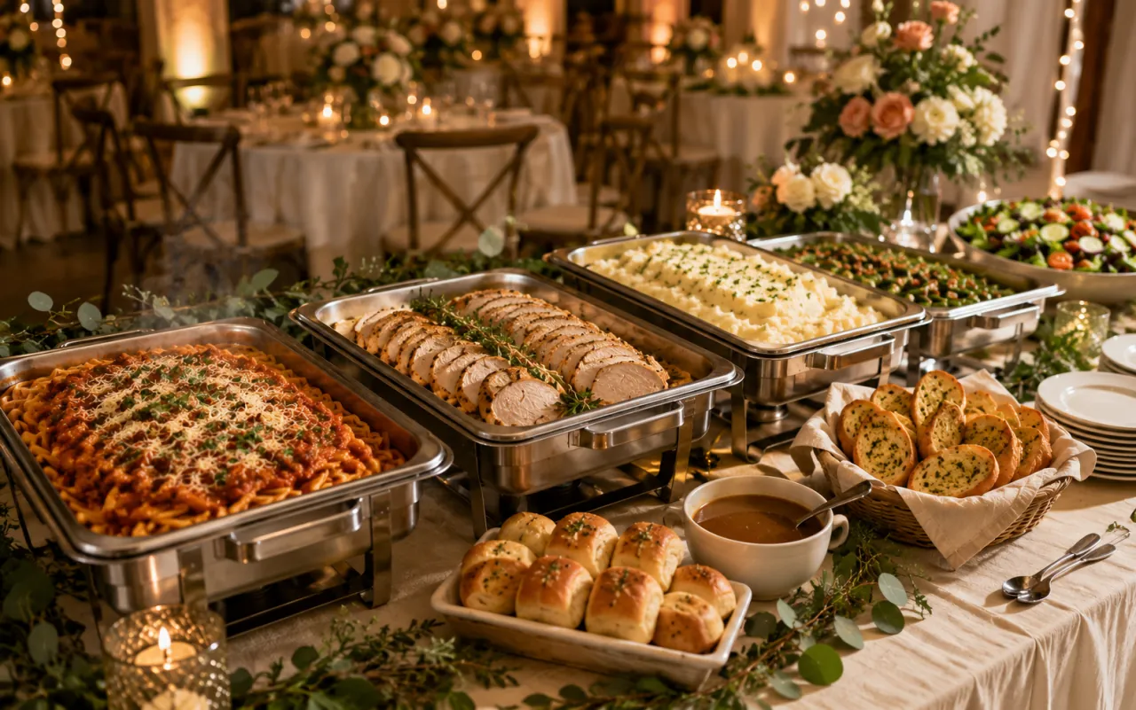 Catering spread for a wedding in Pueblo, CO
